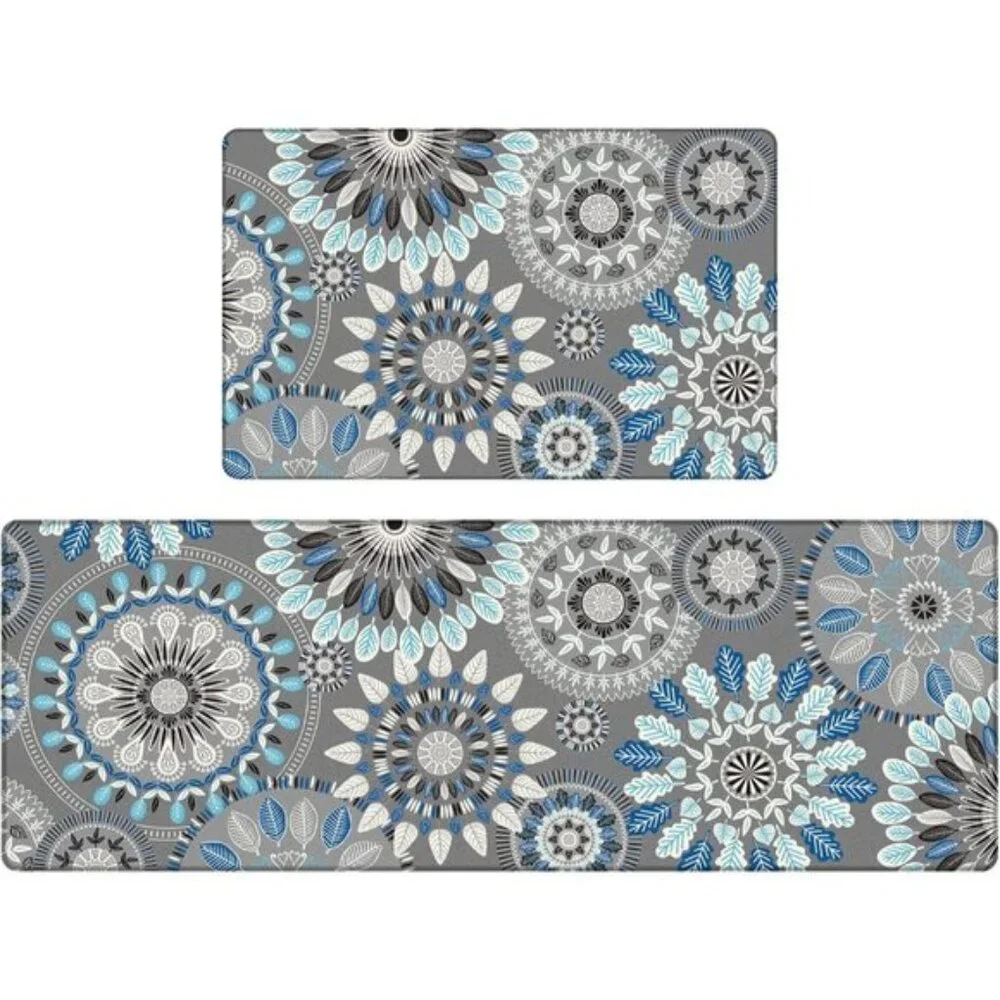New Set of 2 Kitchen Rug, Anti-Fatigue, Cushioned, Non-Skid, Waterproof